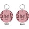 Polka Dot Butterfly Circle Keychain (Front + Back)