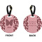 Polka Dot Butterfly Circle Luggage Tag (Front + Back)