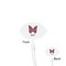 Polka Dot Butterfly Clear Plastic 7" Stir Stick - Oval - Front & Back