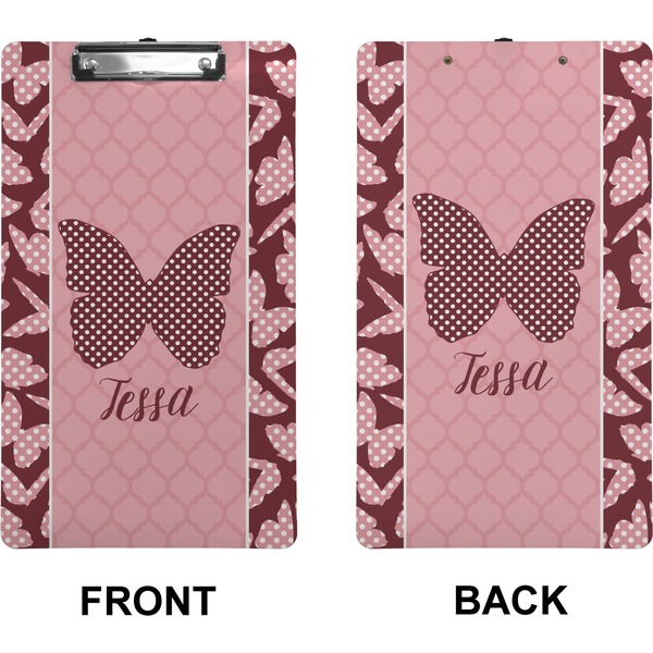 Polka Dot Butterfly Clipboard (Legal) (Front + Back)