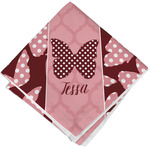 Polka Dot Butterfly Cloth Cocktail Napkin - Single w/ Name or Text
