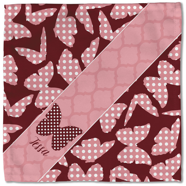 Polka Dot Butterfly Cloth Napkins - Personalized Lunch (Single Full Open)