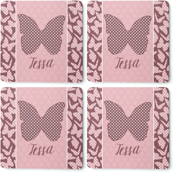 Polka Dot Butterfly Coaster Rubber Back - Apvl