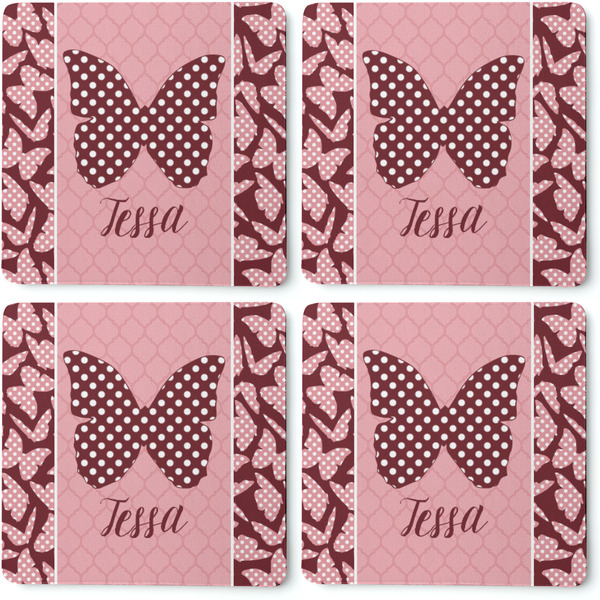 Polka Dot Butterfly Coaster Rubber Back - Apvl