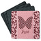 Polka Dot Butterfly Square Rubber Backed Coasters - Set of 4 (Personalized)