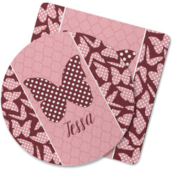 Polka Dot Butterfly Rubber Backed Coaster (Personalized)