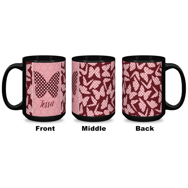 Polka Dot Butterfly Coffee Mug - 15 oz - Black APPROVAL