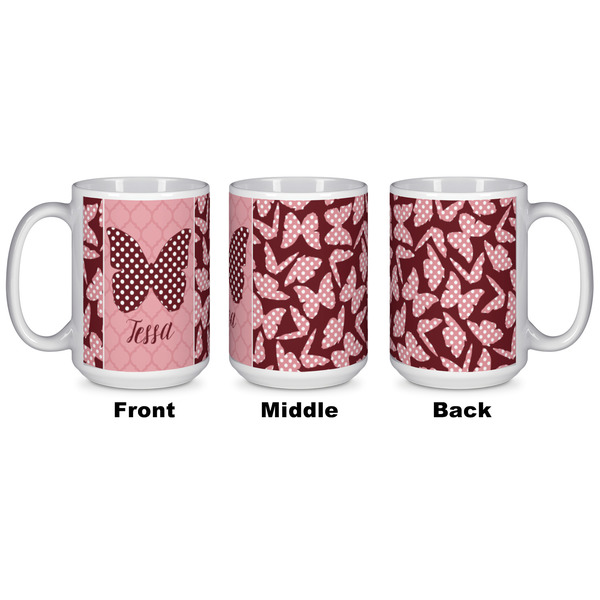 Polka Dot Butterfly Coffee Mug - 15 oz - White APPROVAL