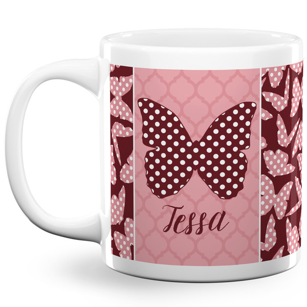 Polka Dot Butterfly Coffee Mug - 20 oz - White