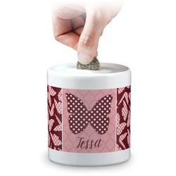 Polka Dot Butterfly Coin Bank (Personalized)