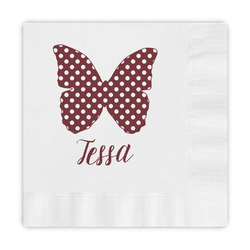 Polka Dot Butterfly Embossed Decorative Napkins (Personalized)