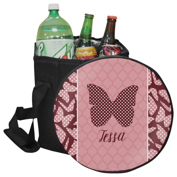 Custom Polka Dot Butterfly Collapsible Cooler & Seat (Personalized)