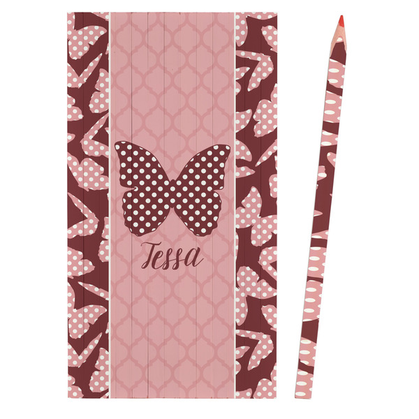 Polka Dot Butterfly Colored Pencils - Front View