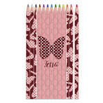 Polka Dot Butterfly Colored Pencils (Personalized)