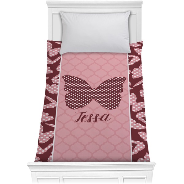 Custom Polka Dot Butterfly Comforter - Twin XL (Personalized)