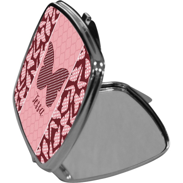 Polka Dot Butterfly Compact Mirror (Side View)