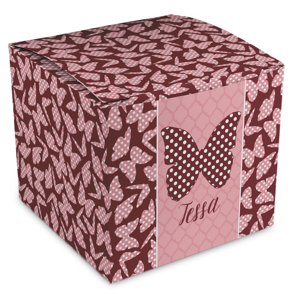 Custom Polka Dot Butterfly Cube Favor Gift Boxes (Personalized)