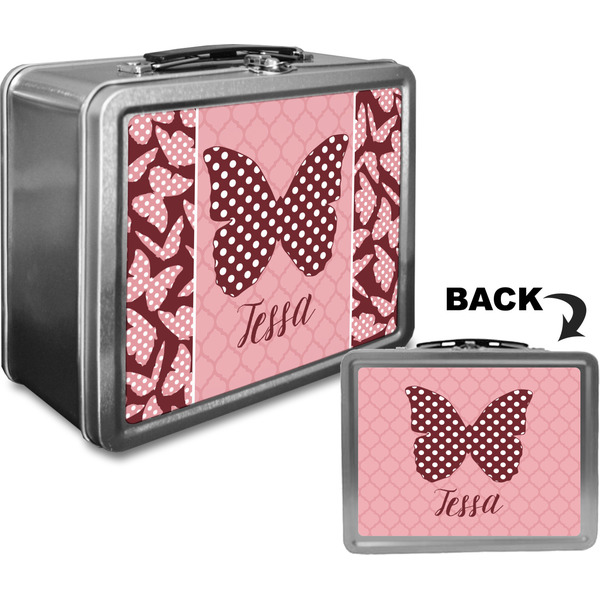 Polka Dot Butterfly Custom Lunch Box / Tin Approval