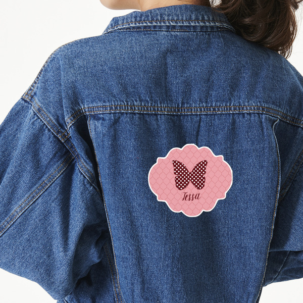 Custom Polka Dot Butterfly Twill Iron On Patch - Custom Shape - X-Large (Personalized)