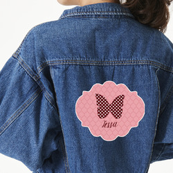 Polka Dot Butterfly Twill Iron On Patch - Custom Shape - 2XL - Set of 4 (Personalized)