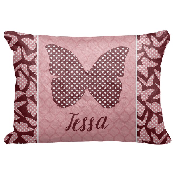 Custom Polka Dot Butterfly Decorative Baby Pillowcase - 16"x12" (Personalized)