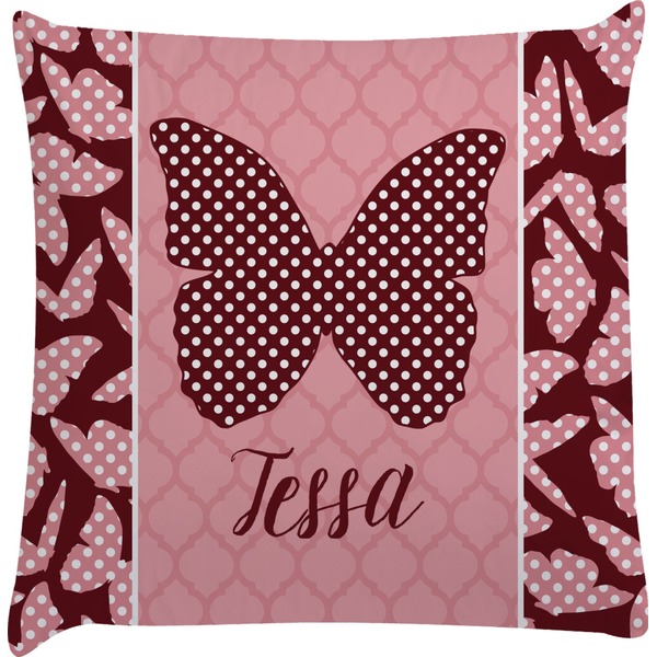 Custom Polka Dot Butterfly Decorative Pillow Case (Personalized)