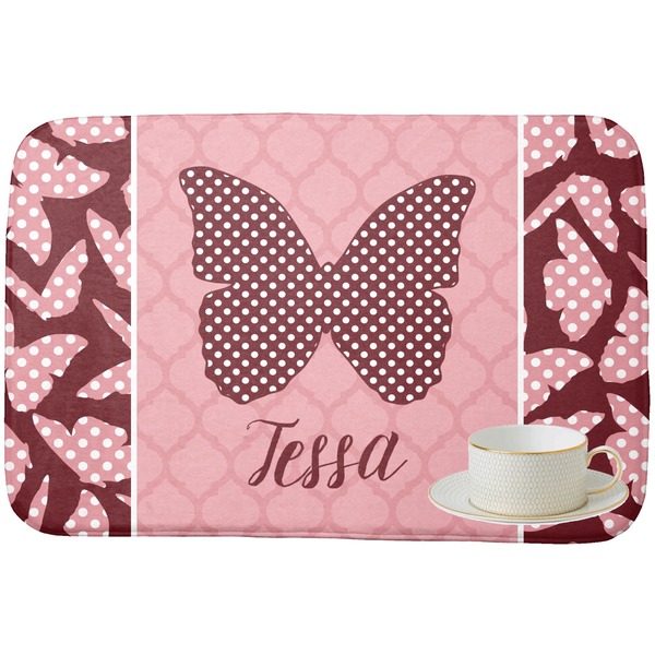 Polka Dot Butterfly Dish Drying Mat