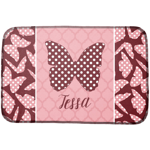 Custom Polka Dot Butterfly Dish Drying Mat (Personalized)