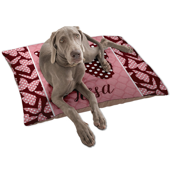 Custom Polka Dot Butterfly Dog Bed - Large w/ Name or Text