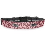 Polka Dot Butterfly Deluxe Dog Collar - Extra Large (16" to 27") (Personalized)