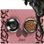 Polka Dot Butterfly Dog Food Mat - Large w/ Name or Text