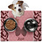 Polka Dot Butterfly Dog Food Mat - Medium w/ Name or Text