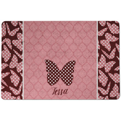 Polka Dot Butterfly Dog Food Mat w/ Name or Text