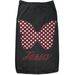 Polka Dot Butterfly Black Pet Shirt (Personalized)