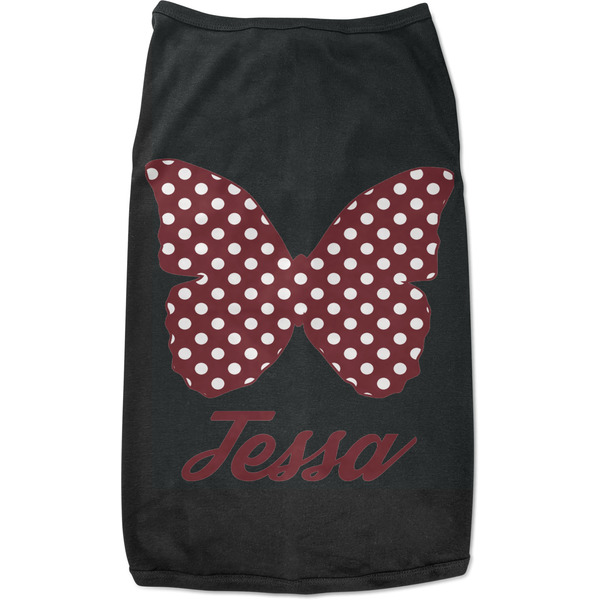 Custom Polka Dot Butterfly Black Pet Shirt - M (Personalized)