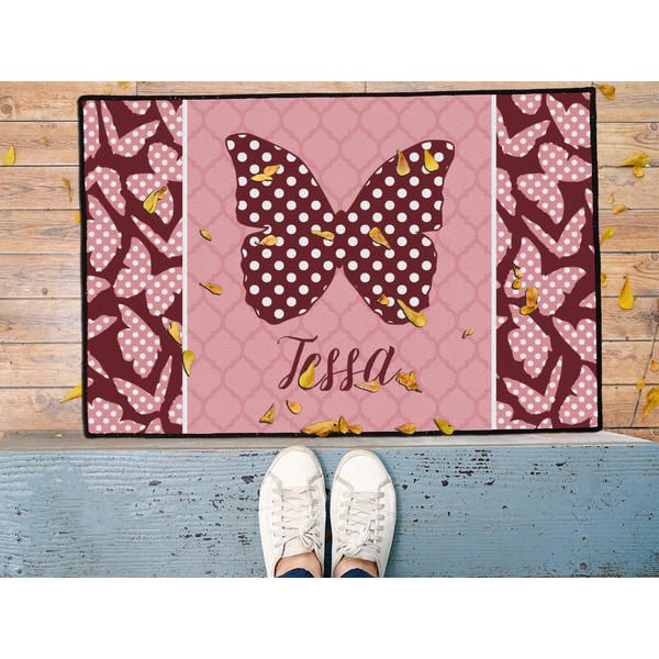 Polka Dot Butterfly Door Mat - LIFESTYLE (Med)