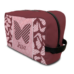 Polka Dot Butterfly Toiletry Bag / Dopp Kit (Personalized)