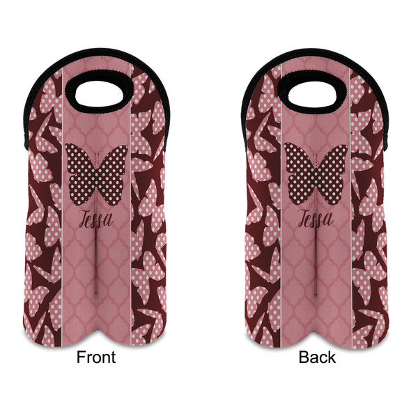 Polka Dot Butterfly Double Wine Tote - APPROVAL (new)