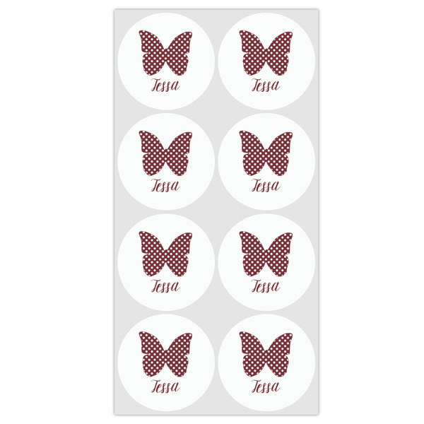 Polka Dot Butterfly Drink Topper - Medium - Set of 12