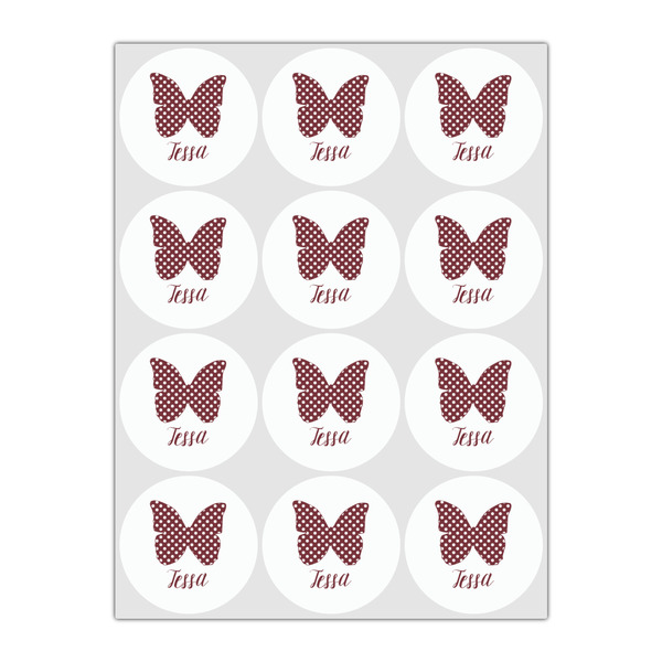 Polka Dot Butterfly Drink Topper - Small - Set of 12