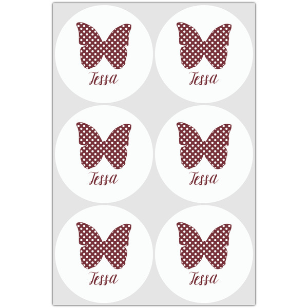 Polka Dot Butterfly Drink Topper - XLarge - Set of 6