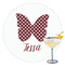 Polka Dot Butterfly Printed Drink Topper - 3.5" (Personalized)
