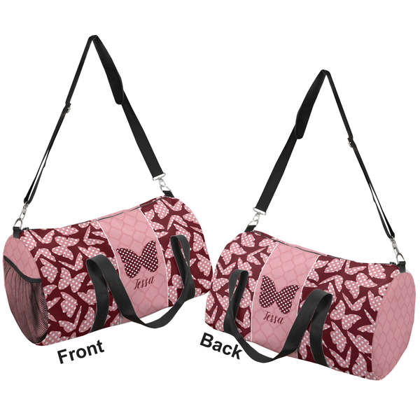 Polka Dot Butterfly Duffle bag small front and back sides