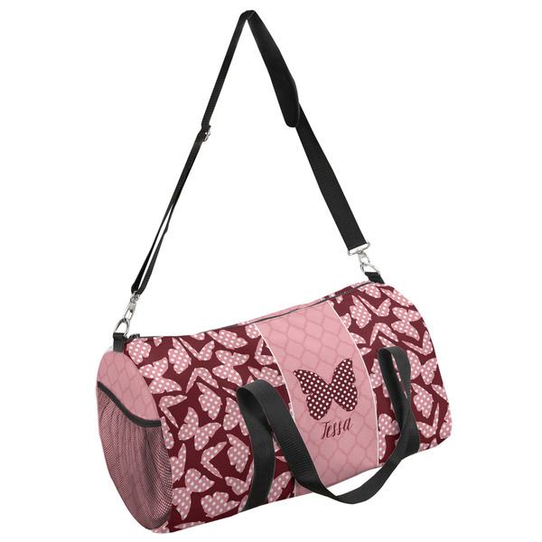 Custom Polka Dot Butterfly Duffel Bag (Personalized)
