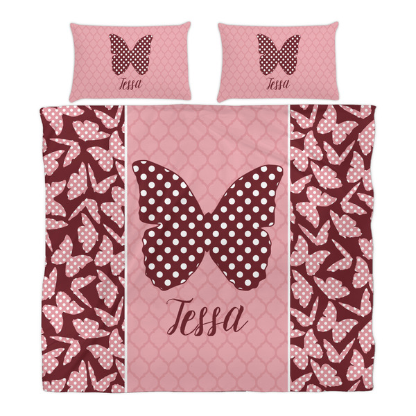 Polka Dot Butterfly Duvet Cover Set - King - Alt Approval