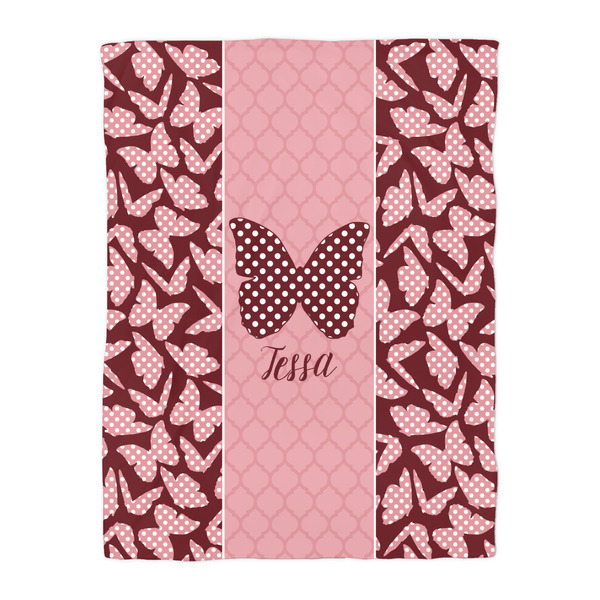 Polka Dot Butterfly Duvet Cover - Twin - Front