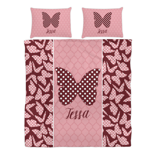 Polka Dot Butterfly Duvet cover Set - Queen - Alt Approval