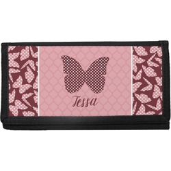 Polka Dot Butterfly Canvas Checkbook Cover (Personalized)