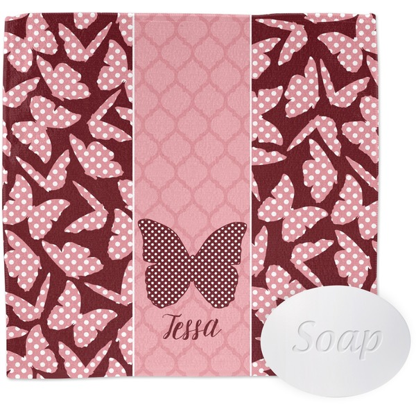 Custom Polka Dot Butterfly Washcloth (Personalized)
