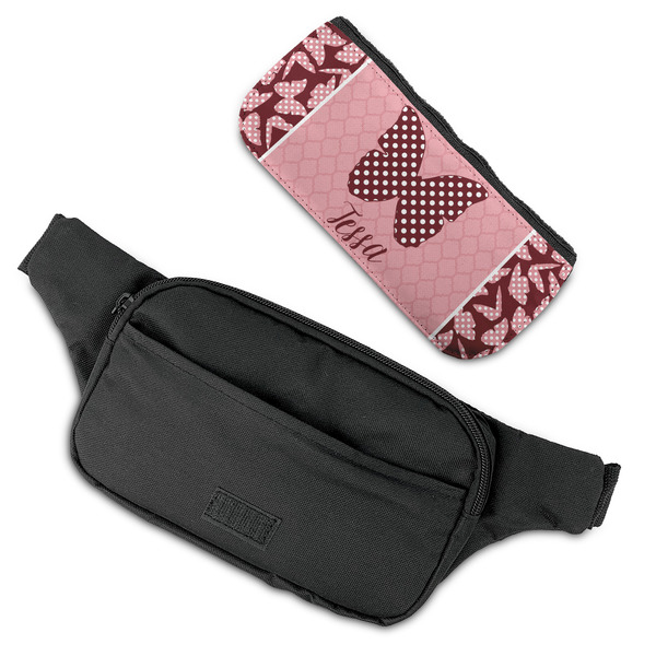 Polka Dot Butterfly Fanny Packs - FLAT (flap off)